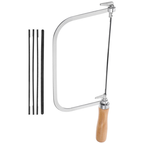 Coping Saw with Wooden Handle and Replacement Blades Set 1
