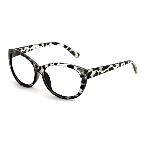 Women's oversized reading glasses clear lens oval leopard 1