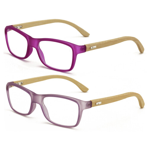 Bamboo Women Reading Glasses +2.50 2 Pairs 1