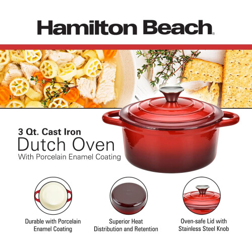 Enamel Cast Iron Dutch Oven Gray 5.5-Quart 1