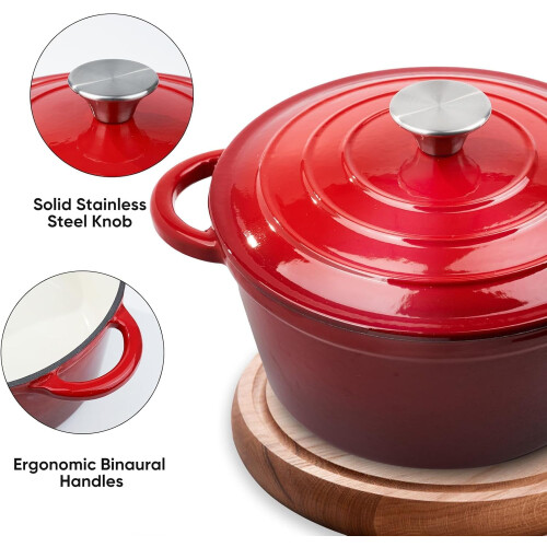 Dutch Oven Enamel Cast Iron 4.5 Qt Blue 1