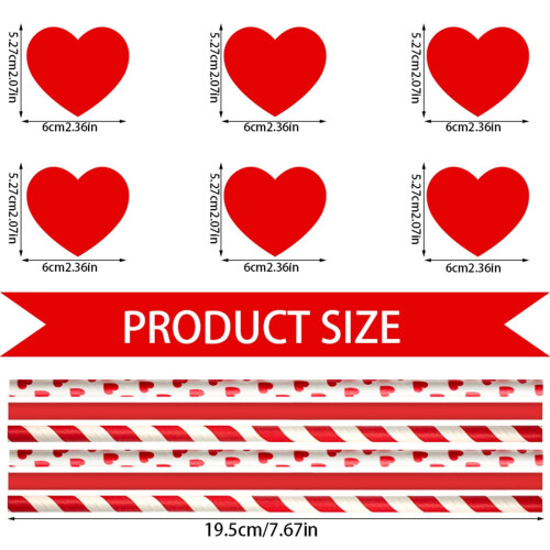 Valentine's Day red heart paper decorations 24 pcs 1