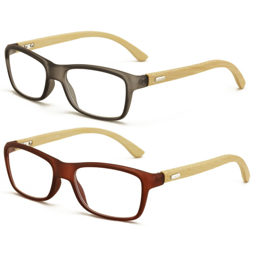 Bamboo Women Reading Glasses +1.75 2 Pairs 1