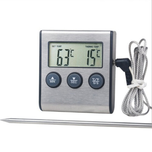 Digital Cooking Thermometer with Timer 32F–482F