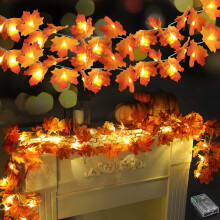 Maple Leaf String Lights 20LED 10FT Battery Operated Pack
