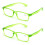 Reading Glasses Rectangular Translucent Neon Green +3.25 2 2