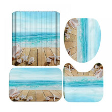 Shower Curtain 3D Digital Print 180x180cm 4 pcs