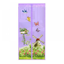Magnetic Screen Door with Lace Top 7 Buckles 6 Strips