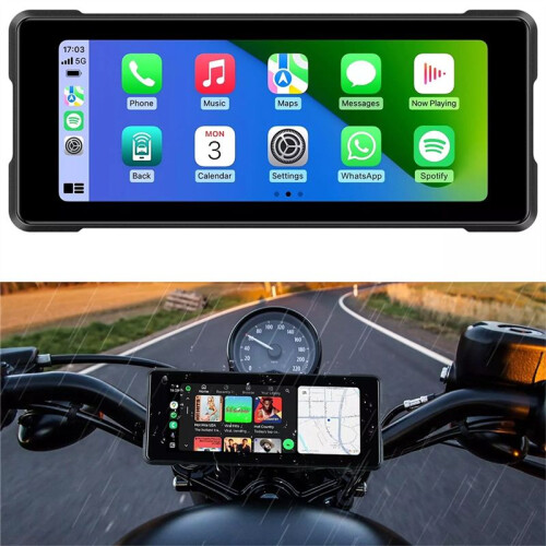 Motorcycle 6.86 Inch  Portable Screen GPS Navigation IP68 Waterproof Wireless Carplay Android Auto MP5 Player 1