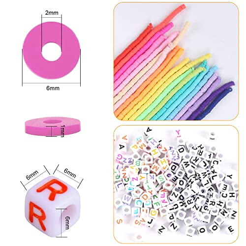 Clay Beads Colorful Flat and Alphabet 6400 pcs 2