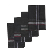 French Border Napkin Set of 4 Black 18 x 18 x 1 in