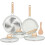 Nonstick Frying Pan Set with Lids Granite Coating 3-Piece 8