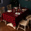 Buffalo Check Cotton Linen Tablecloth 55x55 Inch Red Black 6