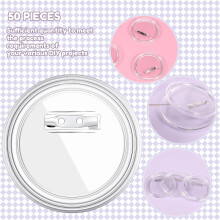 Acrylic Button Pins 3 Inch 50 pcs Clear DIY Badge Blanks
