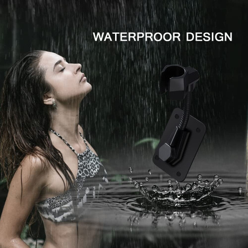 Shower Head Holder Black 360 Rotatable Wall Mount 1