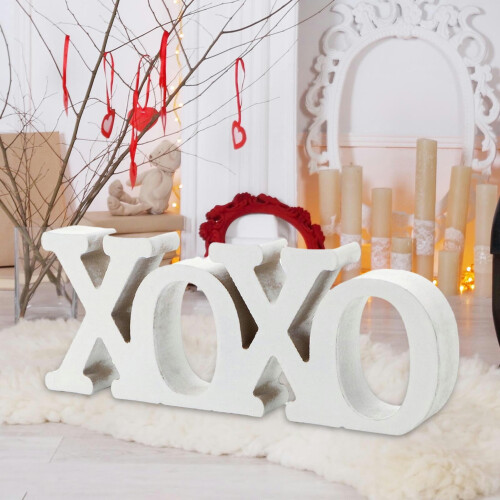 Xoxo Statue Valentine's Day Desktop Sculpture White 2