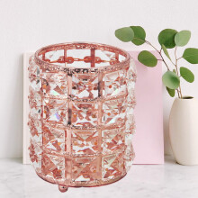 Rose Gold Crystal Vanity Holder for Comb Brushes Pens