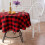 Buffalo Check Round Tablecloth Cotton Linen 60 Inch Red 6