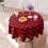 Buffalo Check Round Tablecloth Cotton Linen 60 Inch Red 4