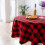 Buffalo Check Round Tablecloth Cotton Linen 60 Inch Red 5
