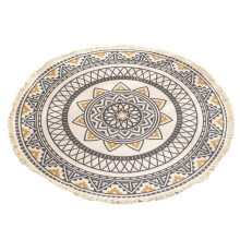 Luxsea Boho Mandala Round Rug Cotton Fringe 120 cm