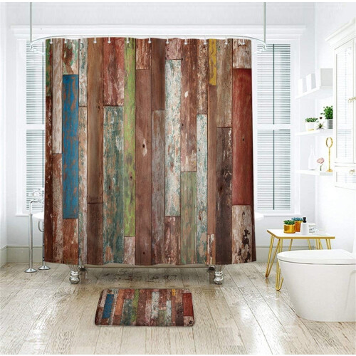 Wooden Brown Shower Curtain Hooks 12-Pack 2