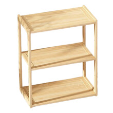 Wood Desk Bookshelf Storage Rack 3 Layer
