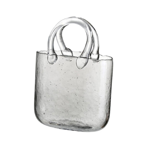 Glass flower vase handbag shape 1 piece