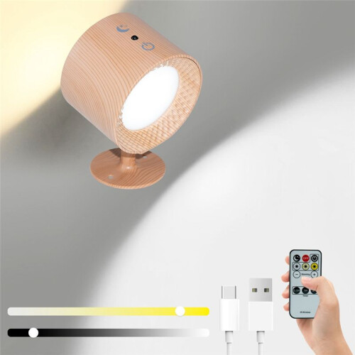 Lampes LED Rechargeables USB avec Télécommande 3 Températures de Couleur Luminosité Variable Rotation à 360 Installation Magnétique A 1