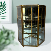 Clear glass jewelry box three-layer earring storage