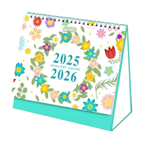 Desk Calendar 2024-2025 Standing Flip with Notes 18 Months 1