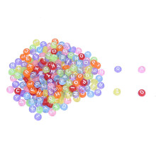 Round plastic pearl alphabet letters 7mm multicolor