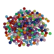 Plastic Beads Ball Rhinestone Multi Color 200 pcs