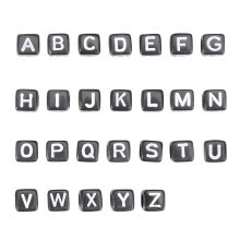 Alphabet Acrylic Beads Square DIY Jewelry 100 pcs