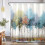 Abstract Tree Shower Curtain Teal 72 x 72 Inches 2