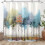 Abstract Tree Shower Curtain Teal 72 x 72 Inches 3