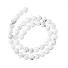 White Turquoise Beads Round Loose Charms 40pcs