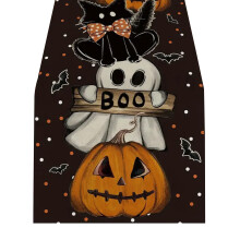 Pink Ghost Pumpkin Table Runner Halloween Decor 72x14 Inch