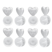 Earring Backs Silver 8PCS for Heavy Earrings
