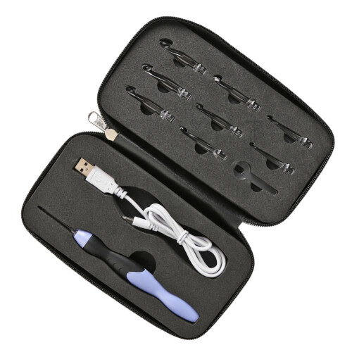 USB Light-Up Crochet Hooks Set 9-Piece Black