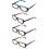 Women's rectangular rhinestone reading glasses 4 pairs 2