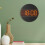 TUMALL round wall clock black digital 12-inch 5