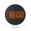 TUMALL round wall clock black digital 12-inch 7