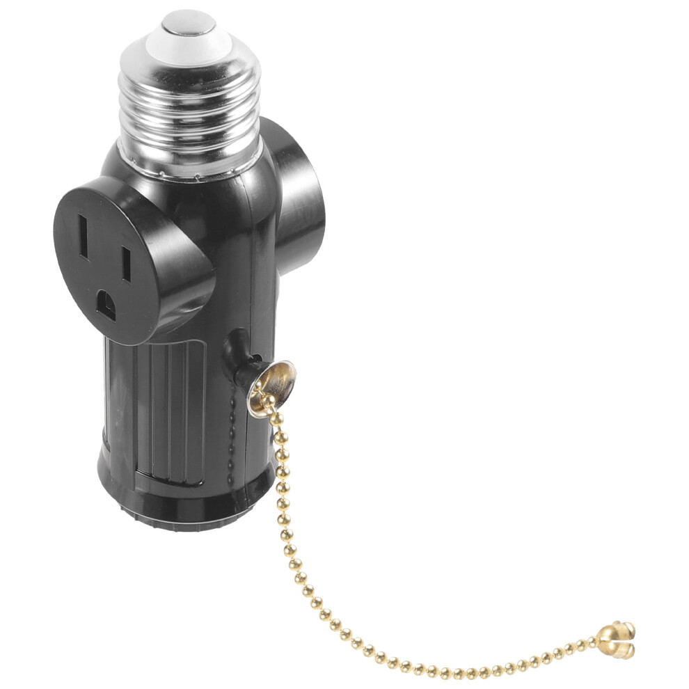 Light Socket to Plug Adapter E26 with Pull Switch Double