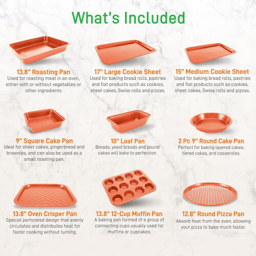 Nonstick Oven Baking Pan Set Carbon Steel 10-Piece 1