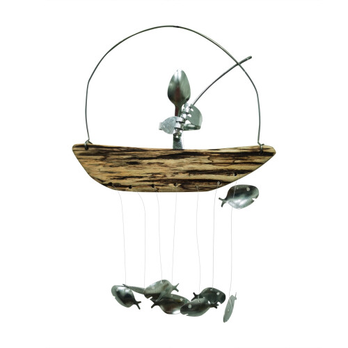 Creative Fishing Man Wind Chime Pendant 1 piece 1