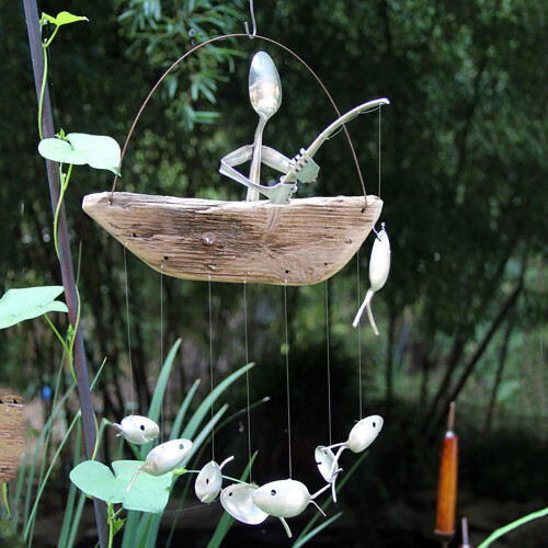 Creative Fishing Man Wind Chime Pendant 1 piece 2
