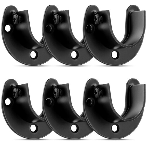 Stainless Steel Closet Rod Bracket U-Shape 6PCS