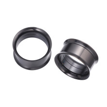 Stainless Steel Ear Tunnels 2PCS Black 18mm