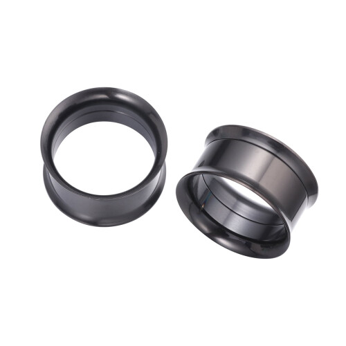 Stainless Steel Ear Tunnels 2PCS Black 18mm